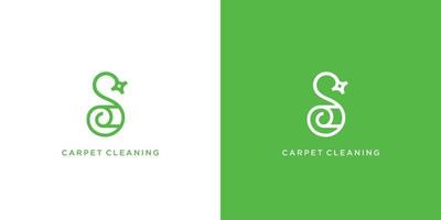 Unique and modern carpet cleaning S logo design vector