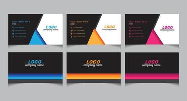 Creative business card design 3 colour version. vector