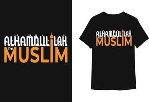 Alhamdullah I'm Muslim' islamic t-shirt design. vector