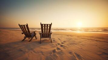 bench at sunset photo