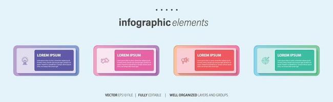 moderno infografía modelo con 4 4 pasos. negocio circulo modelo con opciones para folleto, diagrama, flujo de trabajo, línea de tiempo, web diseño. vector eps 10