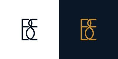 Modern and unique letter BE initials logo design 2 vector