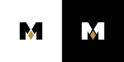 Bold and modern M letter jewelry logo design vector