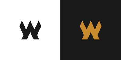 moderno y frio letra aw iniciales logo diseño vector