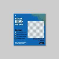 Modern house promotion design and house For sale social media template. vector