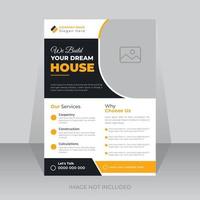 Construction flyer template design vector