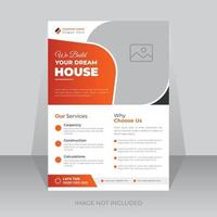 Construction flyer design template vector