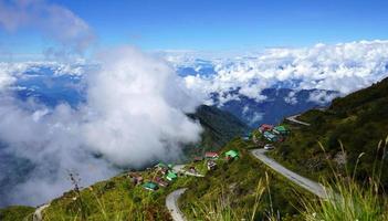 Village in Old Silk Route in East Sikkim With Zig Zag Road photo