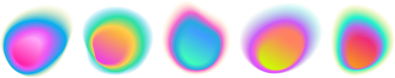 abstrato cor gradiente círculo fundos, holográfico iridescente volta círculos com líquido vibrante gradiente borrão, cores mistura malha com suave néon luz, vetor formas. png