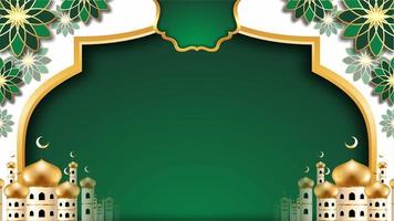 Eid-Al-Fitr ramadan Milad mosque Islamic Arabic Green Luxury Background photo