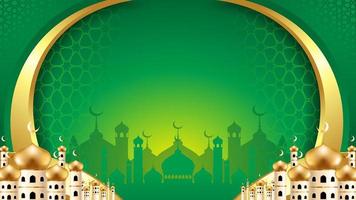 Eid-Al-Fitr ramadan Milad mosque Islamic Arabic Green Luxury Background photo