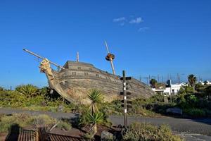 city of Corralejo on the Spanish Canary Island Fuerteventura on a warm holiday day photo