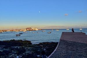 landscape with the city and the ocean on a warm day, on the Spanish Canary Island Fuerteventura photo