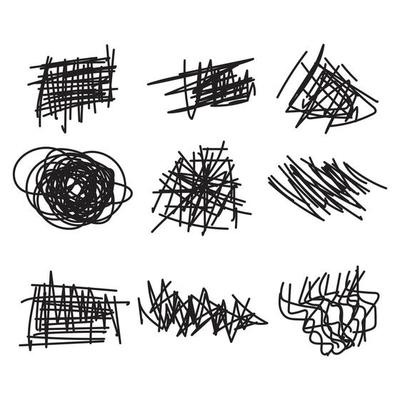 vector random pen sketch sribbles set