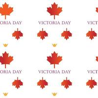 Victoria day. Red maple canada seamless pattern on white background vector