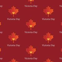 Victoria day. Red maple canada seamless pattern on red background vector