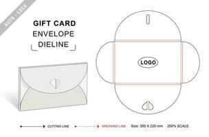 Gift card envelope die cut template vector