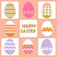 Trendy typographic vector composition with sign Happy Easter and spring related elements. Great poster or card for social networks.