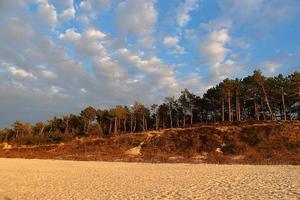 calm landscape on the Polish Baltic Sea during sunset photo