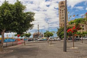 interesting colorful holiday houses in the streets of the Spanish city of Sanca Cruz in Tenerife photo