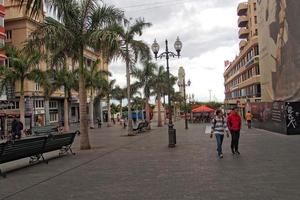 interesting colorful holiday houses in the streets of the Spanish city of Sanca Cruz in Tenerife photo