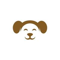Happy funny dog face creative logo vector