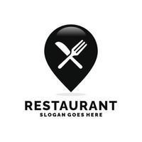 Restaurant map pin vector icon