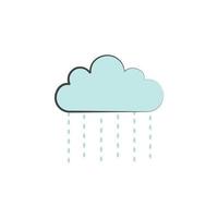 Rain colored hand drawn vector icon