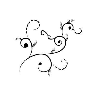 decorative flowers, hand draw vector icon