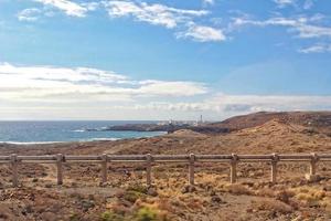 landscapes from the Spanish island of Tenerife with the highway and the ocean photo