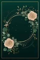 Colorful simple floral decoration illustration background template, creative arrangement of nature and flowers. Good for banner, wedding card invitation draft, birthday, greetings, and design element. photo