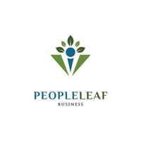 People Leaf Icon Logo Design Template vector
