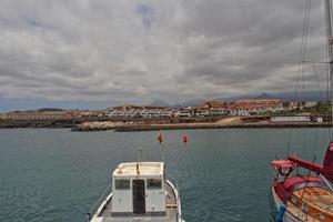 seascape overlooking the port of Tenerife on the Spanish Canary island on a warm summer day photo