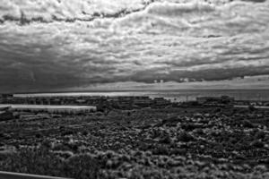 landscapes from the Spanish island of Tenerife with the highway and the ocean photo