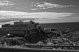 landscapes from the Spanish island of Tenerife with the highway and the ocean photo