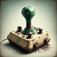 Old joystick illustration for games with background. photo