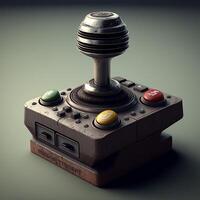 Old joystick illustration for games with background. photo