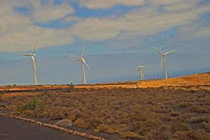 l calm summer cloudy landscape from the Spanish Canary Island Lanzarote photo