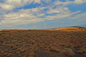 l calm summer cloudy landscape from the Spanish Canary Island Lanzarote photo