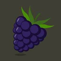 Flat illustration of dessert blackberry vector icon for web design.