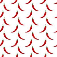 Seamless pattern red hot peppers on a white background. vector