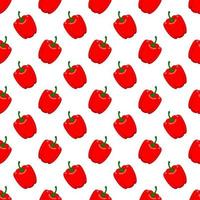Seamless pattern red pepper on a white background vector