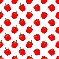 Seamless pattern red pepper on a white background vector