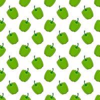 Seamless pattern green peppers on a white background vector