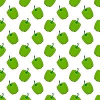 Seamless pattern green peppers on a white background vector