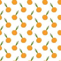 Seamless pattern onion on a white background. vector
