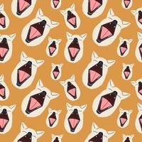 Seamless pattern with funny dog vector