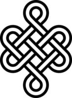 Mystical knot  longevity and health, Feng Shui luck sign vector