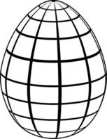 3d egg horizontal and vertical lines, meridians and parallels vector