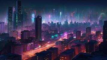 night city traffic AI Generated photo